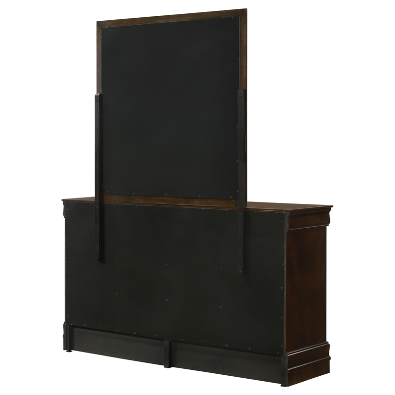 Pemberly Row 6-drawer Dresser and Rectangular Mirror in Cappuccino