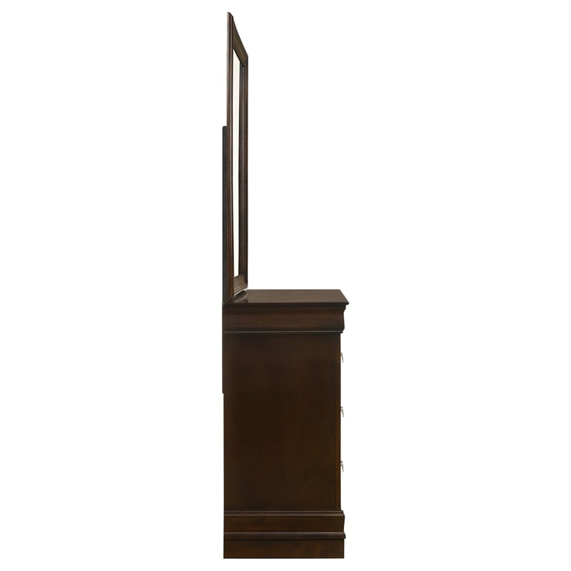 Pemberly Row 6-drawer Dresser and Rectangular Mirror in Cappuccino