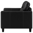 Pemberly Row Faux Leather Upholstered Track Arm Chair in Black