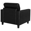Pemberly Row Faux Leather Upholstered Track Arm Chair in Black
