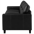 Pemberly Row Faux Leather Upholstered Track Arm Sofa in Black