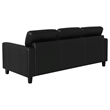 Pemberly Row Faux Leather Upholstered Track Arm Sofa in Black
