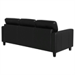 Pemberly Row Faux Leather Upholstered Track Arm Sofa in Black