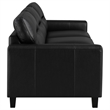 Pemberly Row Faux Leather Upholstered Track Arm Sofa in Black