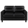 Pemberly Row 2-piece Faux Leather Upholstered Sofa Set in Black