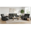 Pemberly Row 3-Piece Chenille Manual Reclining Sofa Set in Charcoal Gray