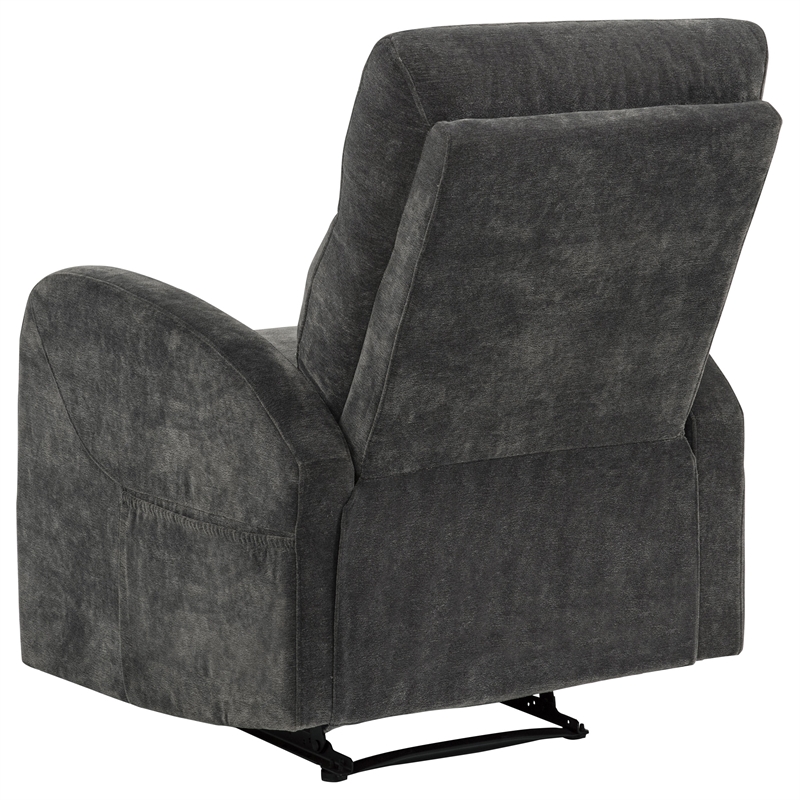 Pemberly Row 3-Piece Chenille Manual Reclining Sofa Set in Charcoal Gray