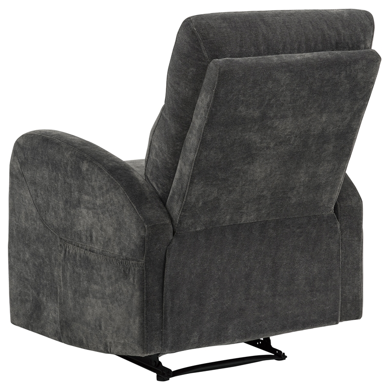 Pemberly Row 3-Piece Chenille Manual Reclining Sofa Set in Charcoal Gray