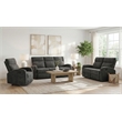Pemberly Row 3-Piece Chenille Manual Reclining Sofa Set in Charcoal Gray