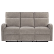 Pemberly Row Chenille Upholstered Manual Reclining Sofa in Sand