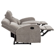 Pemberly Row Chenille Upholstered Manual Reclining Sofa in Sand