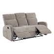 Pemberly Row Chenille Upholstered Manual Reclining Sofa in Sand