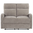 Pemberly Row Chenille Upholstered Manual Reclining Loveseat in Sand