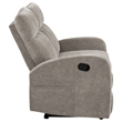 Pemberly Row Chenille Upholstered Manual Reclining Loveseat in Sand