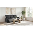 Pemberly Row Chenille Upholstered Manual Reclining Sofa in Charcoal Gray