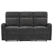 Pemberly Row Chenille Upholstered Manual Reclining Sofa in Charcoal Gray