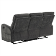 Pemberly Row Chenille Upholstered Manual Reclining Sofa in Charcoal Gray