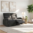Pemberly Row Chenille Manual Reclining Loveseat in Charcoal Gray