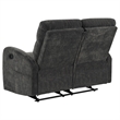 Pemberly Row Chenille Manual Reclining Loveseat in Charcoal Gray