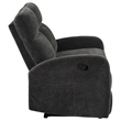 Pemberly Row Chenille Manual Reclining Loveseat in Charcoal Gray