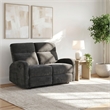 Pemberly Row Chenille Manual Reclining Loveseat in Charcoal Gray