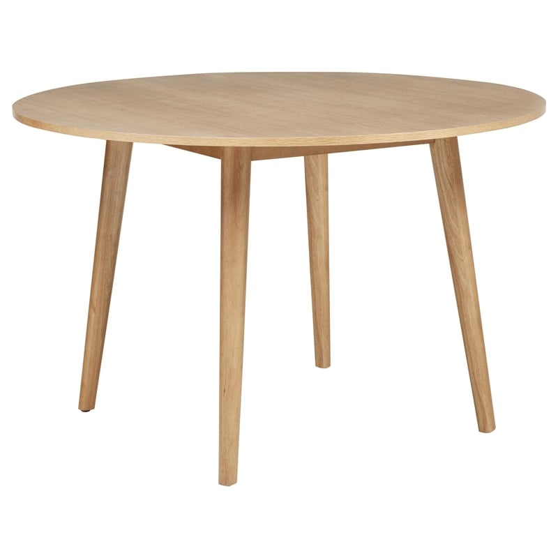 Pemberly Row 5-Piece Round Wood Dining Table Set in Light Ash Brown/Black
