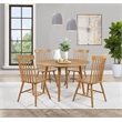 Pemberly Row 5-Piece Round Wood Dining Table Set in Light Ash Brown
