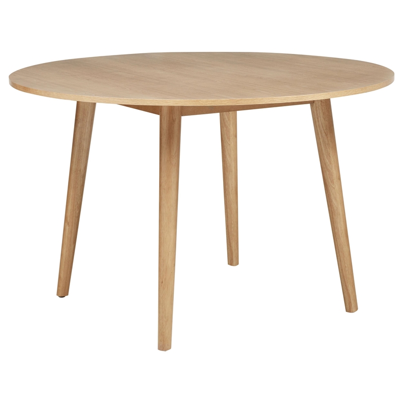 Pemberly Row 5-Piece Round Wood Dining Table Set in Light Ash Brown