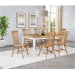 Pemberly Row 7-Piece Rectangular Wood Dining Set in Light Ash Brown/White