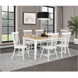 Pemberly Row 7-Piece Rectangular Wood Dining Set in White/Light Ash Brown