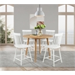 Pemberly Row 5-Piece Round Counter Dining Set in Light Ash Brown/White