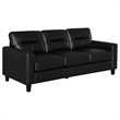Pemberly Row 3-piece Faux Leather Upholstered Sofa Set in Black