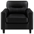 Pemberly Row 3-piece Faux Leather Upholstered Sofa Set in Black