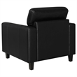 Pemberly Row 3-piece Faux Leather Upholstered Sofa Set in Black
