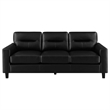 Pemberly Row 3-piece Faux Leather Upholstered Sofa Set in Black