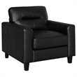 Pemberly Row 3-piece Faux Leather Upholstered Sofa Set in Black
