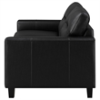 Pemberly Row Faux Leather Upholstered Track Arm Loveseat in Black
