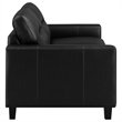 Pemberly Row Faux Leather Upholstered Track Arm Loveseat in Black