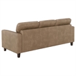 Pemberly Row Faux Leather Upholstered Track Arm Sofa in Brown