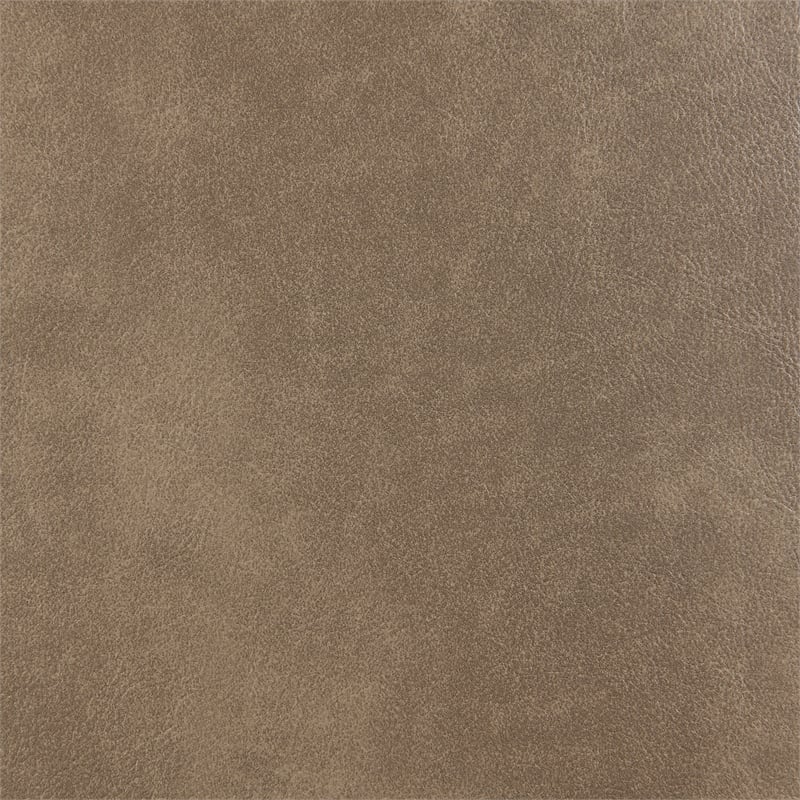 Pemberly Row Faux Leather Upholstered Track Arm Sofa in Brown
