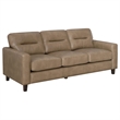 Pemberly Row 2-piece Faux Leather Upholstered Sofa Set in Brown
