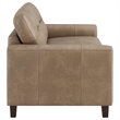 Pemberly Row 2-piece Faux Leather Upholstered Sofa Set in Brown