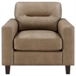 Pemberly Row 3-piece Faux Leather Upholstered Sofa Set in Brown
