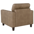 Pemberly Row 3-piece Faux Leather Upholstered Sofa Set in Brown