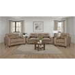 Pemberly Row 3-piece Faux Leather Upholstered Sofa Set in Brown