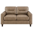 Pemberly Row 3-piece Faux Leather Upholstered Sofa Set in Brown