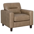 Pemberly Row 3-piece Faux Leather Upholstered Sofa Set in Brown