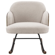 Pemberly Row Boucle Upholstered Mid Back Rocking Chair in Beige