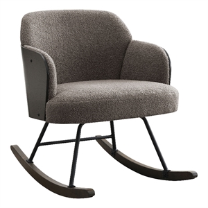 Pemberly Row Boucle Upholstered Mid Back Rocking Chair in Taupe
