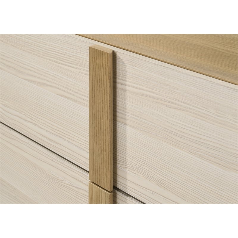 Pemberly Row 6-drawer Melamine Dresser with Metal Glides in Natural